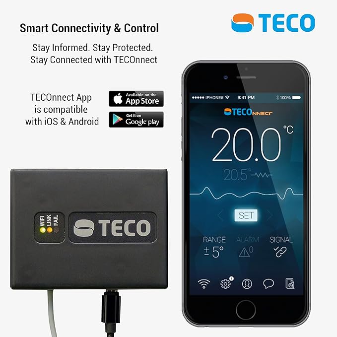TECO TECOnnect WiFi Module Water Chillers - Remote Temperature Monitoring & Alerts, iOS & Android App Control
