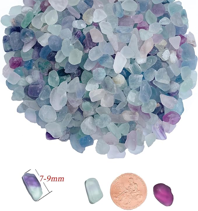 2 LB Small Crystals Rocks, Tumbled Chips Stone, Natural Quartz Crystals for Crafts, Pebbles for Indoor Plants, Decorative Stones for Vases, Succulents, Cactus