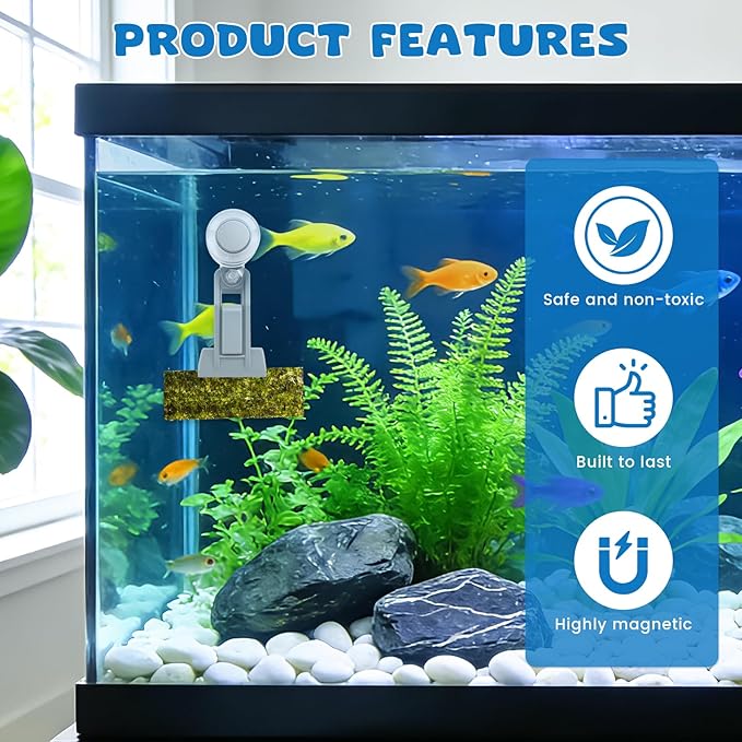 Magnetic Seaweed Feeder Clip, Automatic Fish Feeder with Algae Magnet Clip, Fish Tank Accessories for Fish and Aquatic Pets, Automatic Fish Feeder.