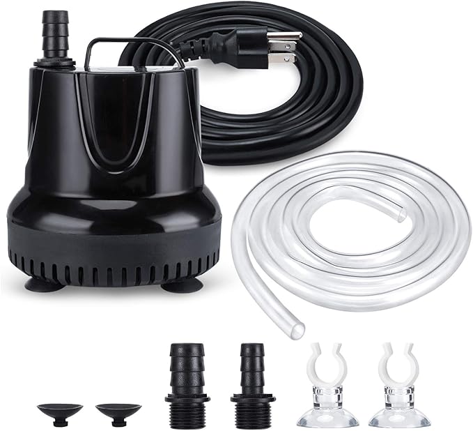CWKJ Fountain Pump, 550GPH (40W 2200L/H) Submersible Water Pump, Durable Outdoor Fountain Water Pump with 6.5ft Tubing (ID x 1/2-Inch) for Aquarium, Pond, Fish Tank, Water Pump Hydroponics, Backyard