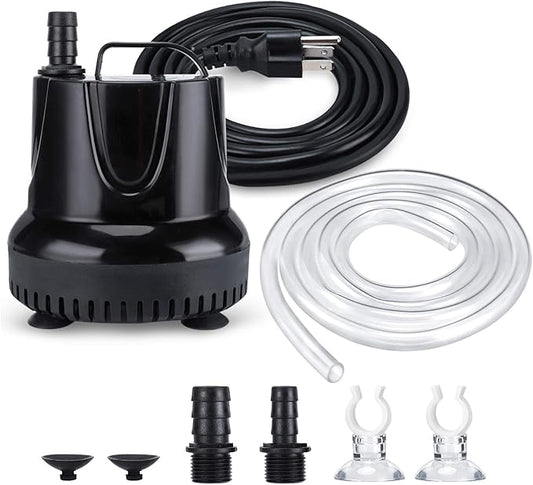 CWKJ Fountain Pump, 550GPH (40W 2200L/H) Submersible Water Pump, Durable Outdoor Fountain Water Pump with 6.5ft Tubing (ID x 1/2-Inch) for Aquarium, Pond, Fish Tank, Water Pump Hydroponics, Backyard