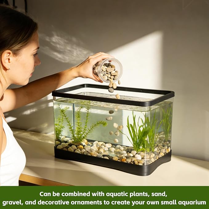 2 Gallon Plastic Rectangular Fish Tank, Large Clear Shatterproof Aquarium for Betta Fish Reptiles Succulents Flower Centerpiece, Fish Terrarium for Centerpiece Home Office Desktop Decors Gift