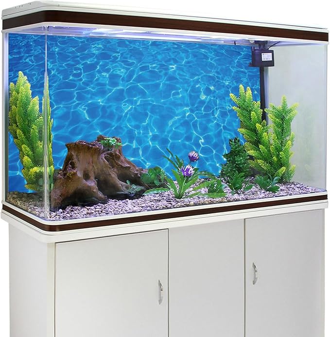 AWERT Vinyl 30x18 inches Underwater Aquarium Background Blue Ripped Water Fish Tank Background Swimming Pool Terrarium Background