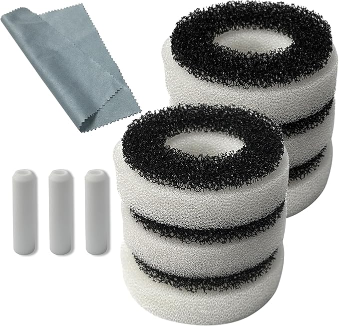 Compatible Replacement Set for Biorb Filter - Carbon Rings, Foam, Air Stone & Cleaner Pad (6 Foam Pieces, 3 air Stones, 1 pad)