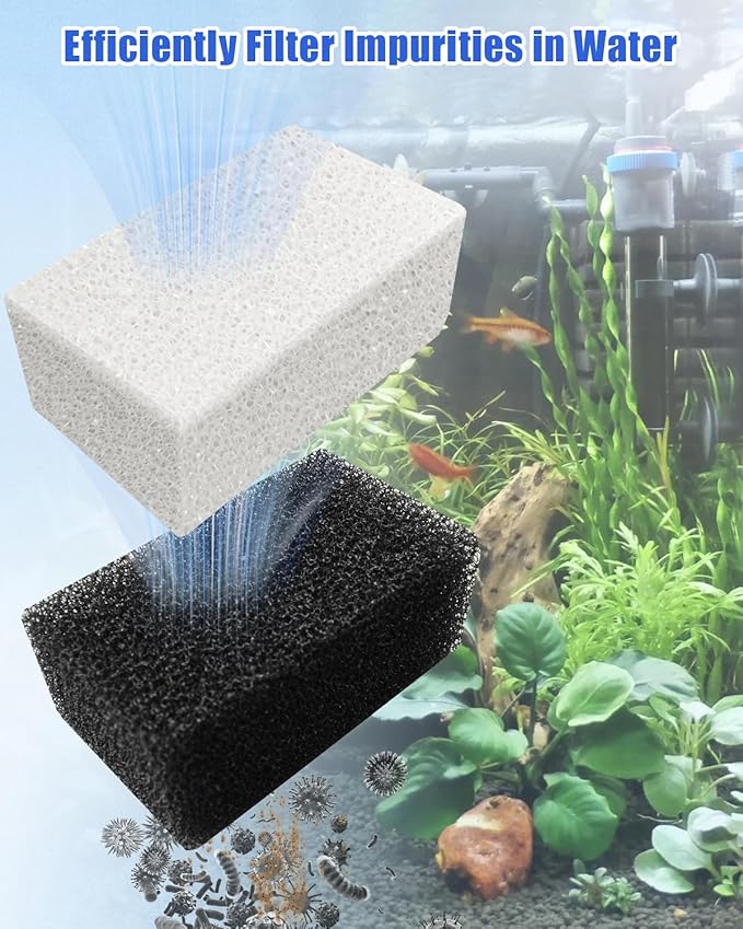 OCHIKI 4 Sets Aquarium Tank Filter Maintenance Kit Fit for AquaClear 30 150, Three-Stage Filtration Tank Carbon Filter & Foam Filter & Ceramic Rings & Bags for 30 to 150 Gallon Aquariums