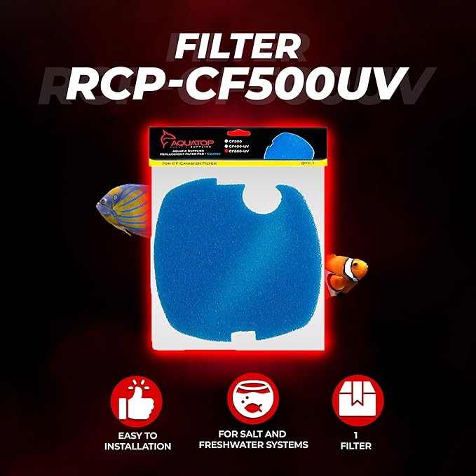 Aquatop Replacement Coarse Filter Sponge for CF-500 Series – Sponge Refills for Improved Mechanical Filtration and Cleaner Water, RCP-CF500