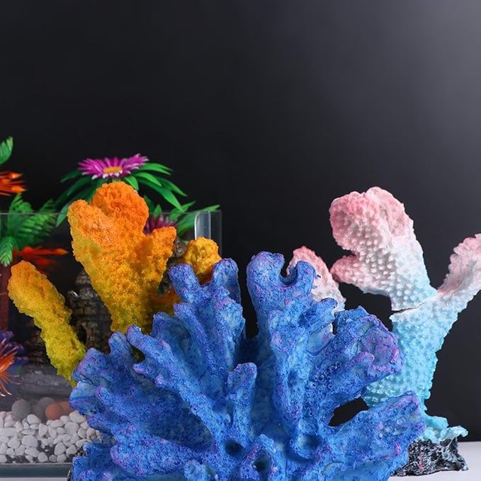 Artificial Reef Rock, Colorful Reef Rock, Simulation Coral Plant Decor for Aquarium Fish Tank Decor