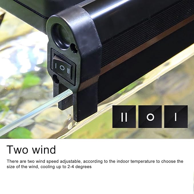 Zerodis Aquarium Cooling Fan, Adjustable Wind Speed Mini Fish Cooling Fan US Plug 100‑240V, Power Saving Mute Cooling Fan Small Crab Shape Fan Aquarium Chiller Fan(1 Fan)