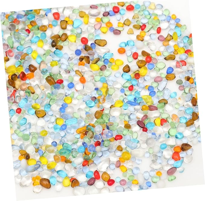1pack Colorful Glass Sand Decorative Stones for Fish Tank Aquarium Landscape Layout Gravel Safe for Fresh and for Aquatic Decor and Styling