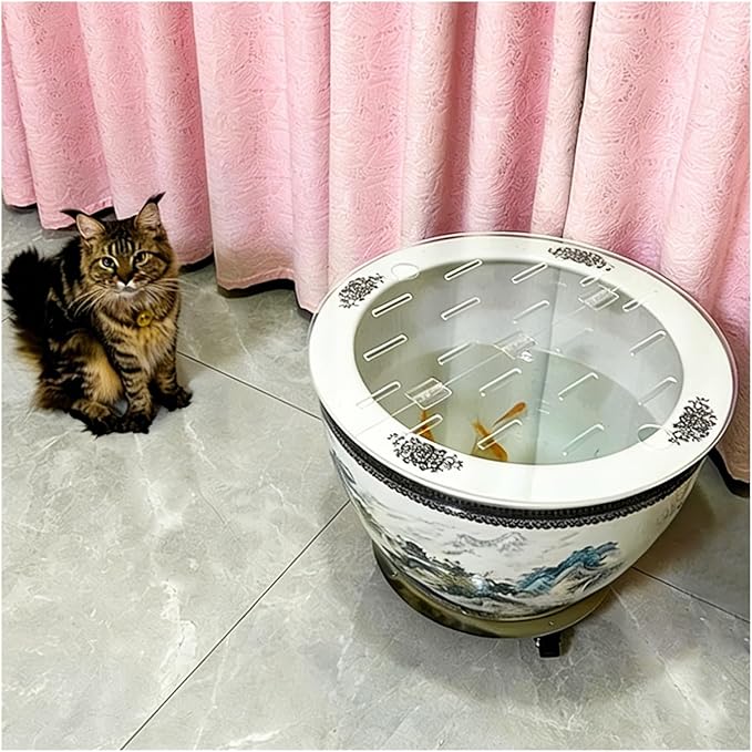 Jump-Resistant Cat-Proof Fish Tank Lid, Custom Acrylic Aquarium Cover with Ventilation Hole, Fits 12-39in Tanks (85cm/33in) – Durable, Secure, and Stylish