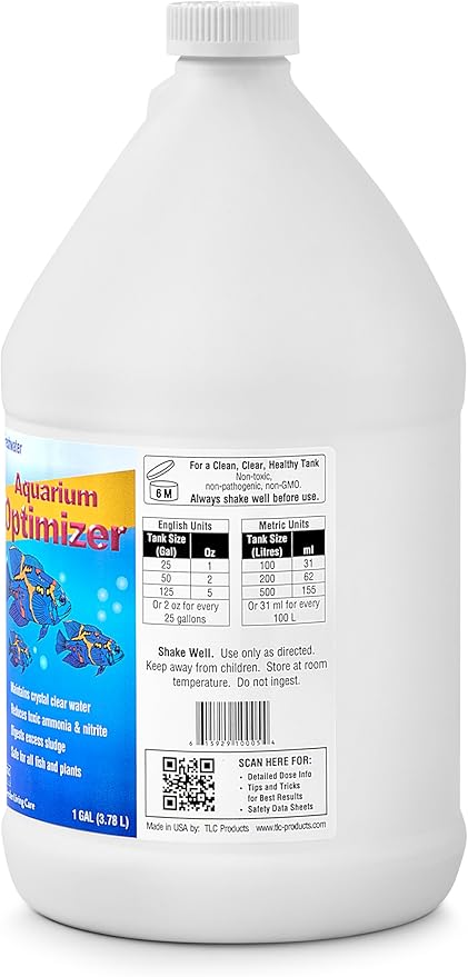 TLC Products, Freshwater Aquarium Optimizer, Aquarium Water Clarifier, Reduces Ammonia, 1 Gallon