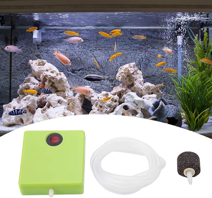 Portable Dry Battery Operated Aquarium Air Pump Oxygen Aerator with Air Stone