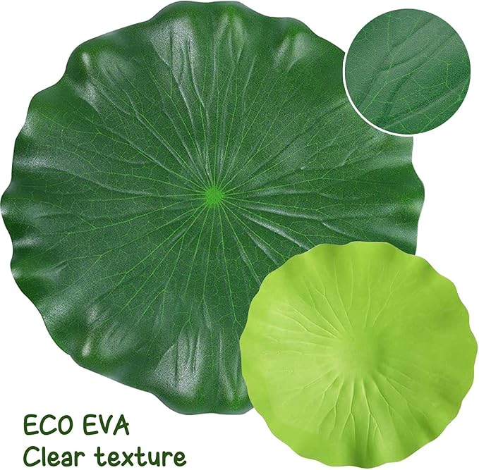10 Pcs Realistic Lily Pads Leaves for Ponds, Artificial Floating Foam Lotus Leaves, Water Lily Pads Artificial Foliage Pond Decor for Koi Fish Pool Patio Aquarium