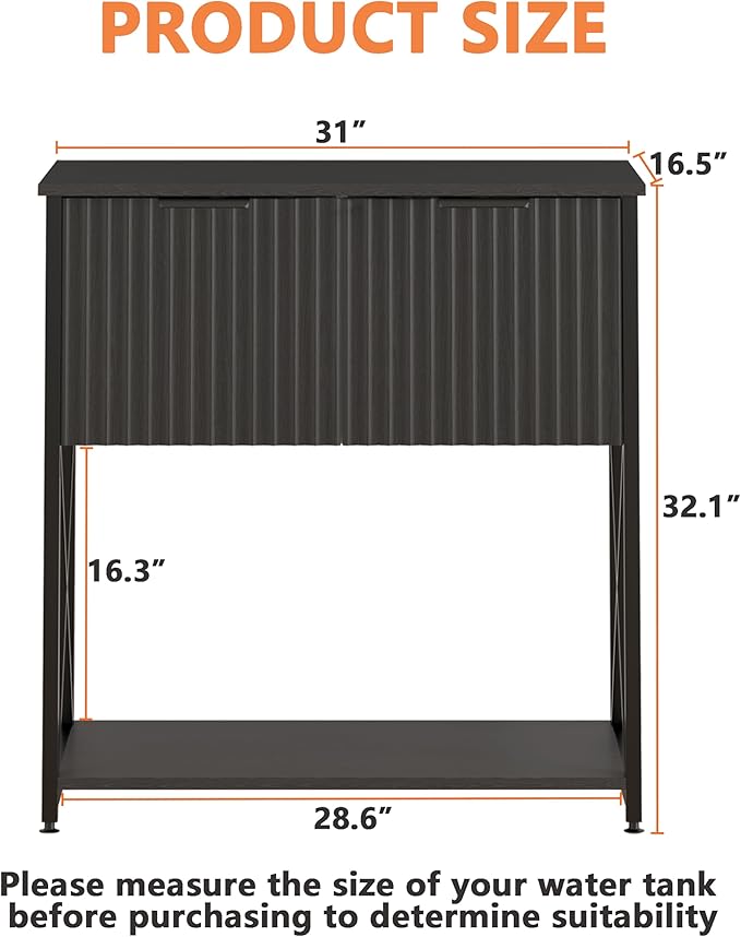Piskyet 20-29 Gallon Fish Tank Stand, Metal Frame Aquarium Stand, Cabinet for Fish Tank Accessories Storage，Suitable for Turtle Reptile Tank Stand Terrarium Stand,340Lbs,Black