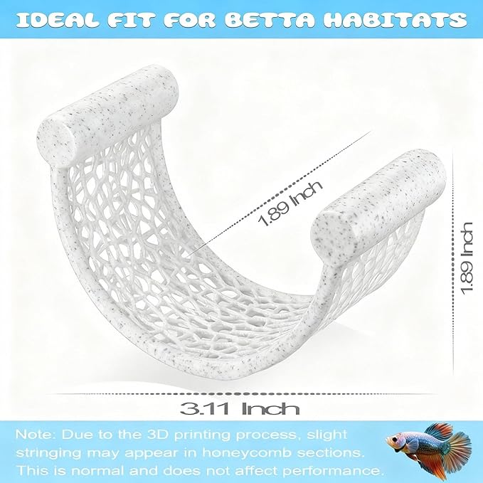 CPLIKE Marble Betta Fish Hammock - Floating Resting Platform for Bettas, Shrimp & Nano Fish - Elegant Aquarium Decor, Natural Stone Look Perch for Small Tanks