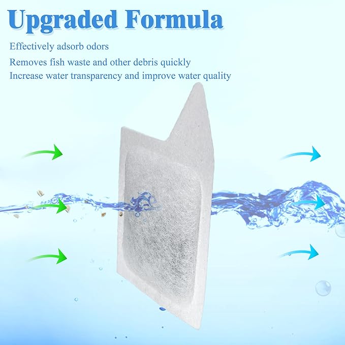 NEWKE 10 Pack XS Replacement Filter Cartridges for Tetra Whisper Extra Small Fish Tanks Filter, Extra Small Activated Carbon Replacement Cartridge for Aquarium Kits up to 3 Gallons