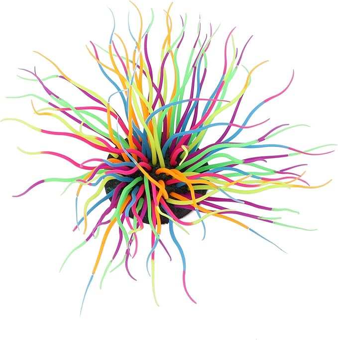 Aquarium Decorations, Artificial Sea Anemone Coral Soft Silicone Simulation Luminous Sea Anemone Coral for Aquarium Fish Tank Decoration