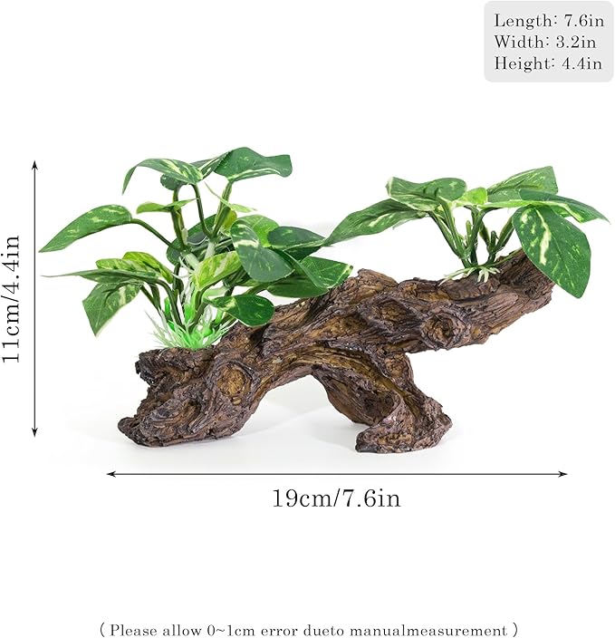 4PCS Driftwood Cave Aquarium Decor Silk Aquarium Plants for Betta Fish Tank Decorations