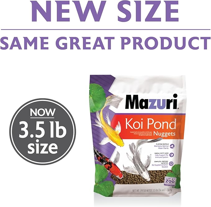 Mazuri Koi Floating Pond Nuggets, Floating Koi Fish Food for Ponds (3.5 LB)