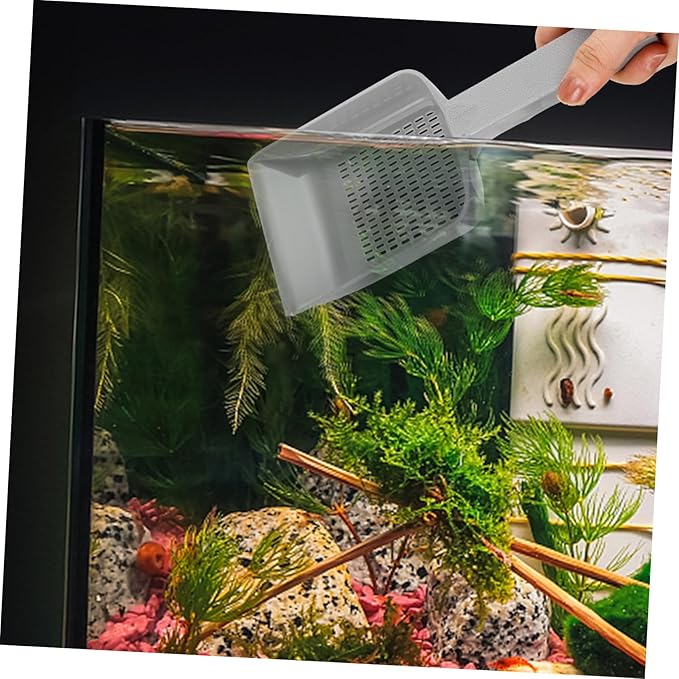 Aquarium Sand Scoop Tool for Fish Tank Cleaning Gray Sediment Removal Shovel Resistant Design for Easy Aquarium Maintenance