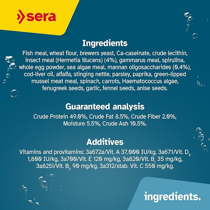sera Vipan Tropical Flakes XL 7.4 oz. I Premium XL Staple Food for Ornamental Fish | Insect Meal & Prebiotic Effect | Free from Colorants and Preservatives | Perfect for Surface Feeders