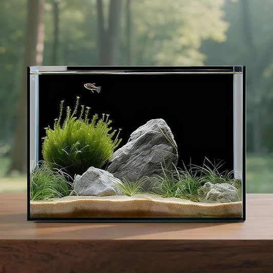 3 Gallon Glass Fish Tank Cube, Small Aquarium Fish Bowl for Betta Goldfish Snails Shrimp Aquatic Planting, Easy to Maintain Ultra Clear Rimless Design for Desktop Small Spaces