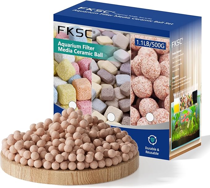 Aquarium Filter Media for Freshwater & Marine Tank Bio House Filter Media with Ceramic Ball & Bio Balls, Helps Maintain Clear Water for Sump, Pond & Koi Fish Tanks