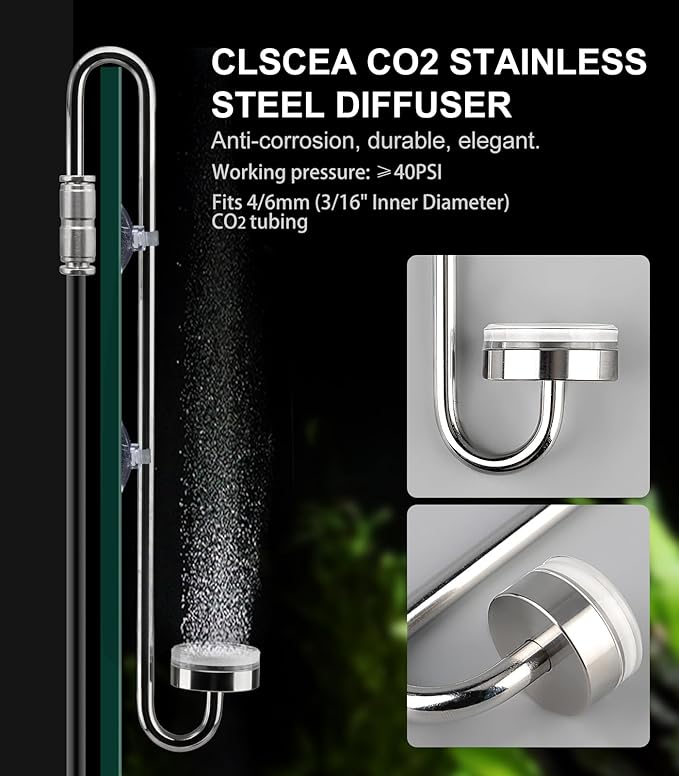 Aquarium Stainless Steel CO2 Diffuser Widen Hook, DCW300-30