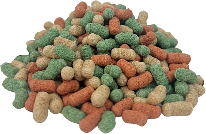 Koi, Pond & Turtle 7/16" x 5/32" 25% Protein Floating Sticks. Spirulina, Color Enhancing & Wheat Germ Sticks for Koi, All Pond Fish, Aquatic Turtles...WL…2-lbs Poly Bag