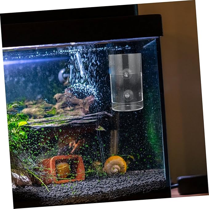 YARNOW Aquarium Fish Feeder Dish with Suction Multifunctional Acrylic Shrimp Feeder for Tanks Easy to Use Automatic Feeding Bowl for Fish and