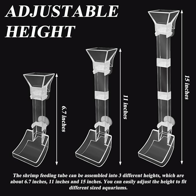 Shrimp Feeder Tube and Dish Set - Aquarium Fish Feeder with Feeding Ring and Cleaning Brush - Prevent Food Scattering