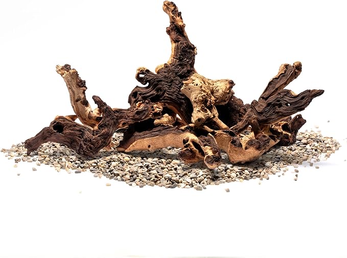 Ultum Nature Systems Driftwood - Mopani Wood - Natural Aquarium Hardscape for Planted Tank Aquascaping - Fish, Crab, Reptile, Bird, Paludarium Enclosure Structure, Terrarium Decor - MED 1Pc, 12-16"
