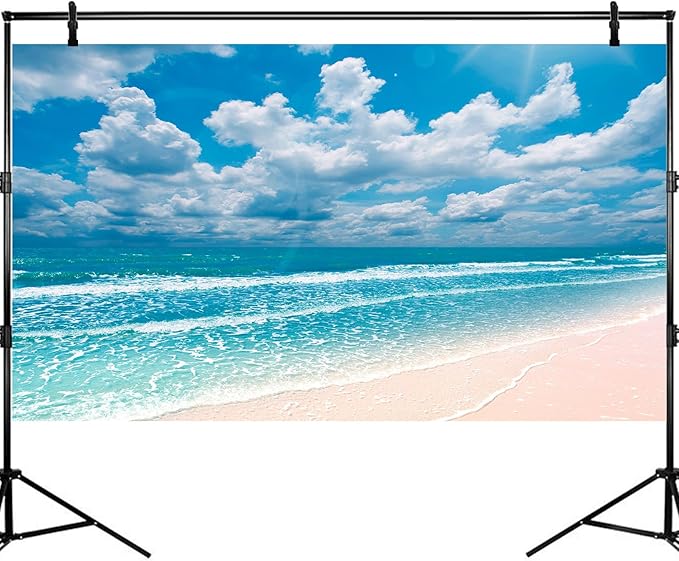 Beach Aquarium Background Sunset Peaceful Beach Fish Tank Background Ocean Seascape Blue Sky Terrarium Backgrounds Amazing Seacoast Palm Trees Ocean Waves Shore Reptile Tank Backgrounds 30x12in