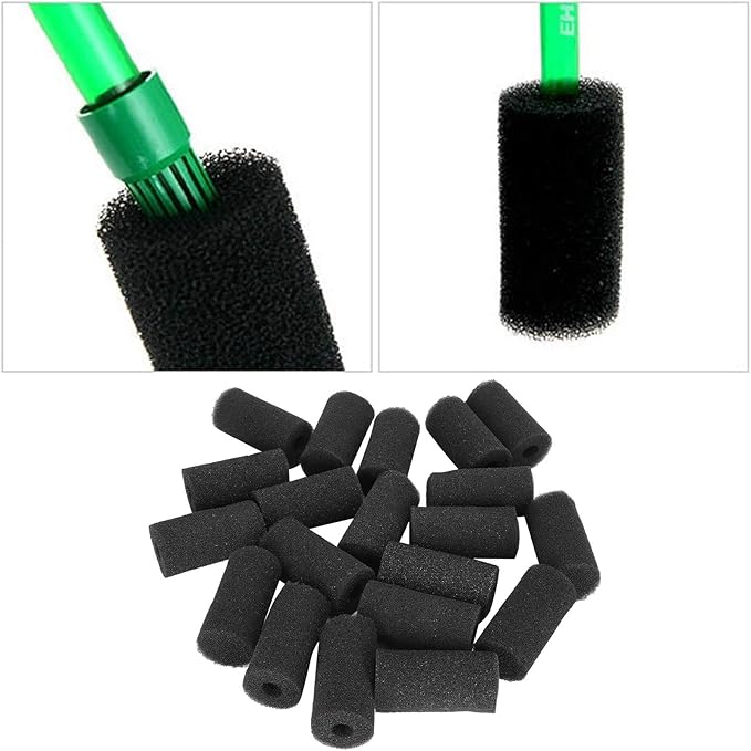Fdit 20Pcs Pre Filter Sponge, Aquarium Filter Sponge Pre Filter Foam Rolls Fish Water Inlet Sponge Filter Protector Cover Replacement Foam Filter (Medium (Small Hole))