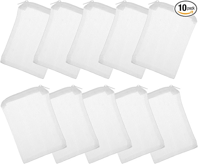 10 Pcs Aquarium Media Bag 6" X 4" Reusable Filter Bags for Fish Tank Fine Mesh Bags with Zipper for Fine Resins Filter