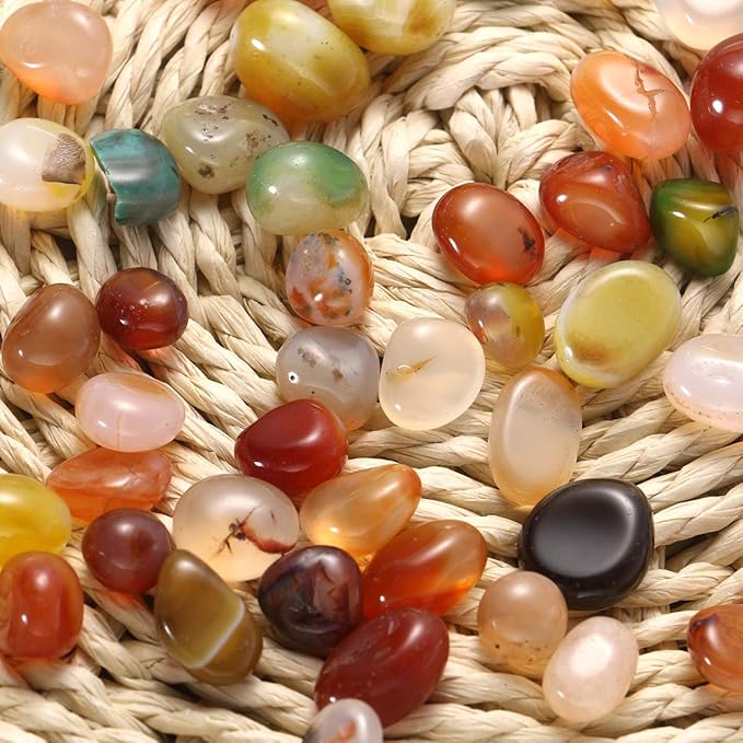 WINOMO Decorative River Rock Stones Natural River Pebbles Colorful 0.5-1cm 500g