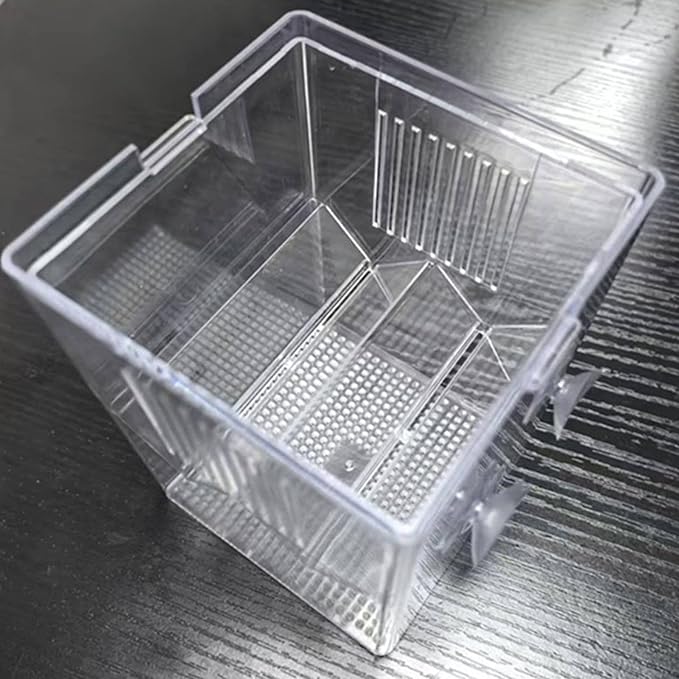 Aquarium Breeder Box – Fish Breeding Tank Box, Floating Fish Isolation Box With Suction Cups, Fish Egg Hatching Box For guppiess & Betta, Small Fish Breeder Tank, Fish Hatchery Box For Aquariums