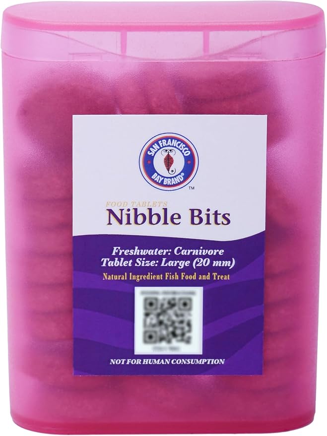 Tropical Fish Food Tablets Nibble Bits for Tetras, Cichlids, Guppies - Natural Fish Food for Freshwater Carnivore - Large Tablets 2.1oz (60g)
