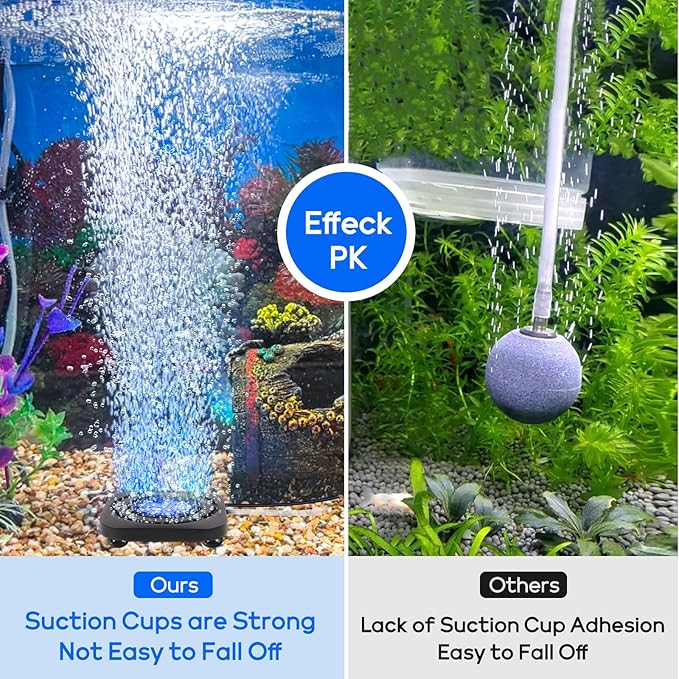Submersible Fish Tank Decor Light: Aquarium Bubble LED Lights - IP68 Waterproof APP Remote Control 5050 RGB Color Changing Aquarium Decor Bubble Lamp for Fish Enthusiasts Aquatic Pets