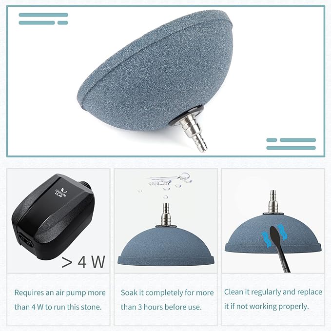 Pawfly Aquarium Air Stone 4 Inch Bread, Fish Tank Air Stone Oxygen Diffuser for Air Pump Fish Tank Bucket Pond and DWC Reservoir