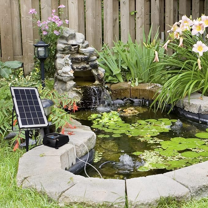 Tofficu Aquarium Air Pump Air Pump Aquarium Solar Pump Sets Oxygenation Equipment for Fish Tank Garden Pond Portable