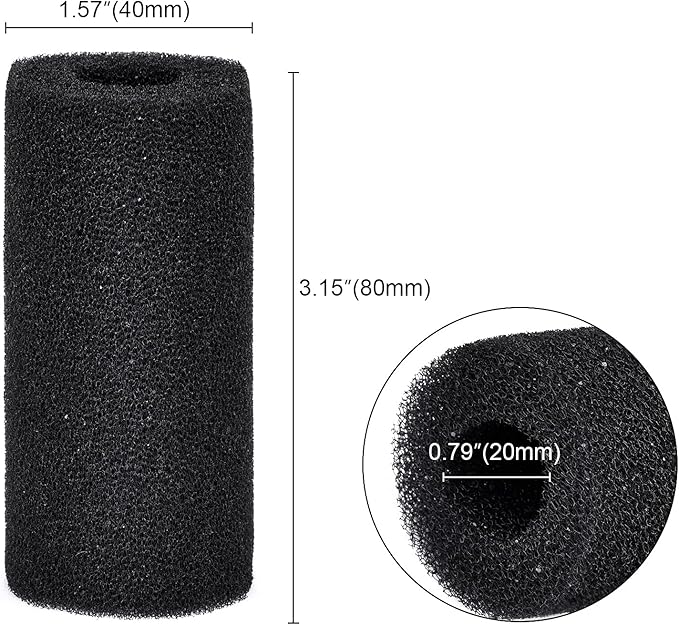 WEAVERBIRD 4PCS Pre-Filter Foam Sponge Roll Aquarium Filter Intake Cover for Aquarium Fish Tank (Large)