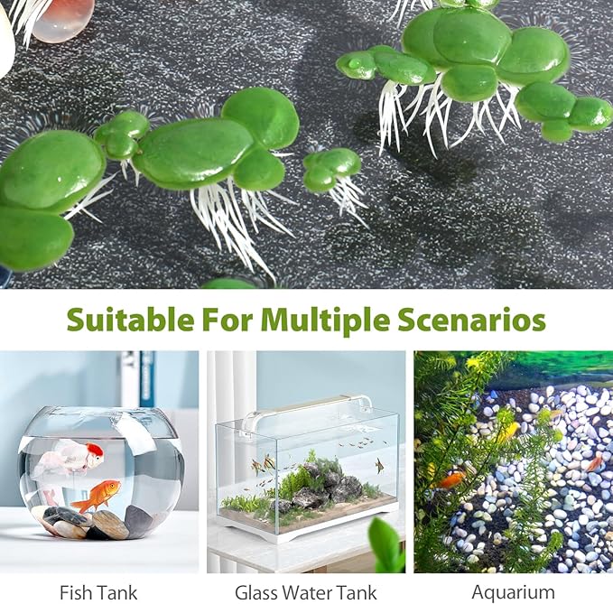 Toddmomy 72pcs Plastic Duckweed Artificial Floating Duckweed Mini Fake Simulation Floating Plants for Aquarium Fish Tank Pond Decor