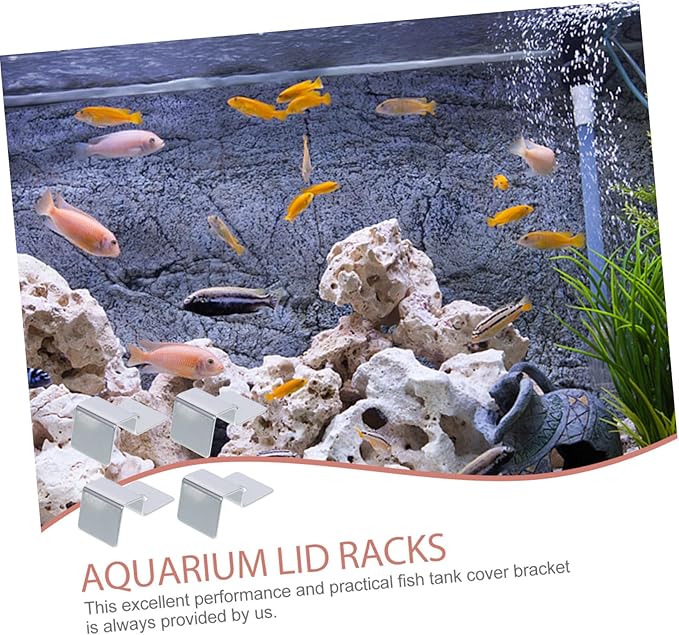 Kisangel 20pcs Stainless Steel Fish Tank Lid Support Clips Aquarium Glass Cover Brackets for Thick Glass Wear-Resistant Design for Easy Cleaning and Maintenance