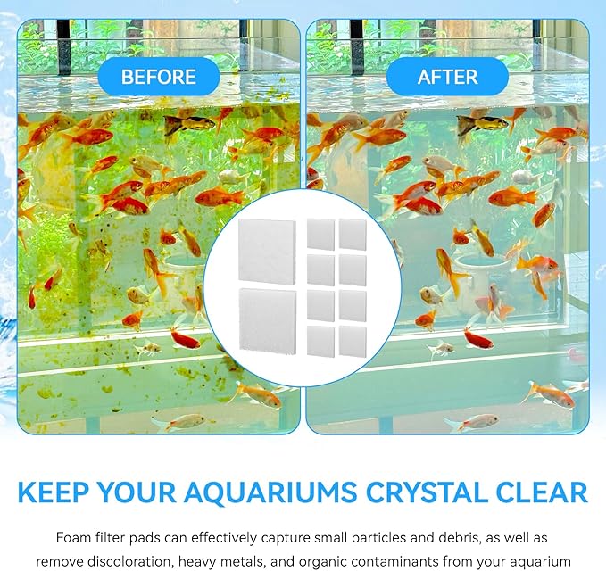 Magluv C3 Poly Foam Pad Fit for Fluval C3 Power Filter White Filter Foam Aquarium Filter Pad Media Replacement, 10-Pack (C3)