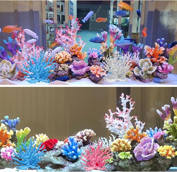 3 Pcs Aquarium Coral Reef Decor Charming Fish Tank Coral for Fish Tank Decorations(Blue, White, Pink)