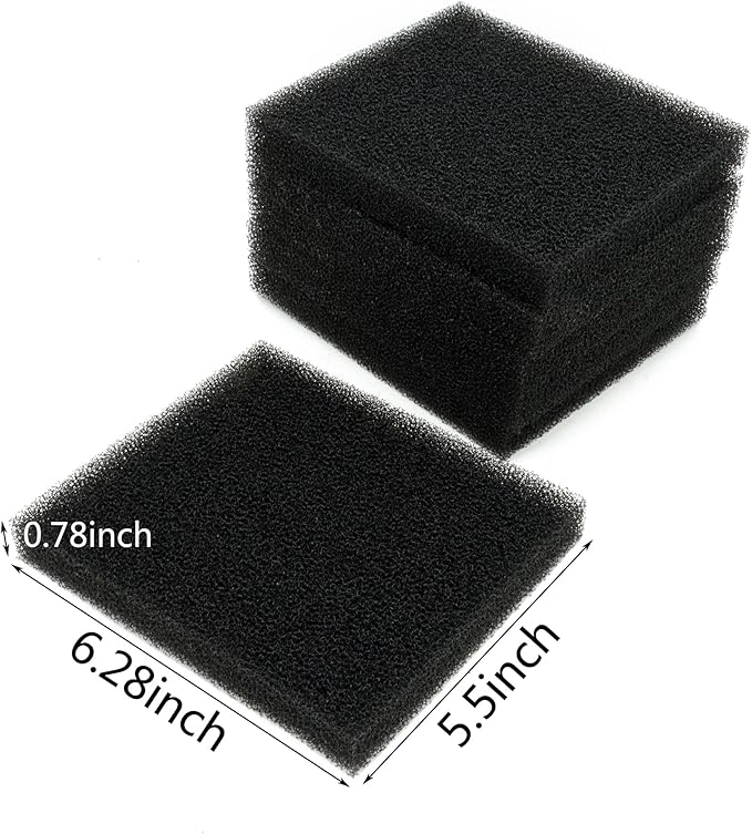 ALEGI Aquarium Bio Sponge Fitler Media, 6.28 x 5.5 x 0.78 Inch Fish Tank Filter Cartridge Filter Foam Pad Inserts for ML350 (12 Pack)