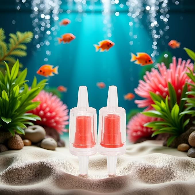 2Pcs Red Backflow Prevention Valve Aquarium Check Bubble Air Pump Valve for Fish Tank Aquarium Air Pump Accessories