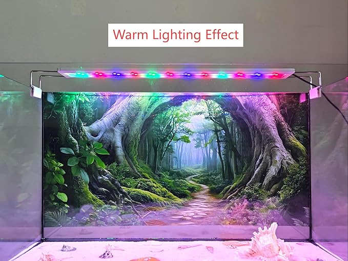 Tree Hole Aquarium Fish Tank Background Tropical Forest Plants Reptile Tank Background 24x12 Inches PVC Glass Container Decoration with Tapes