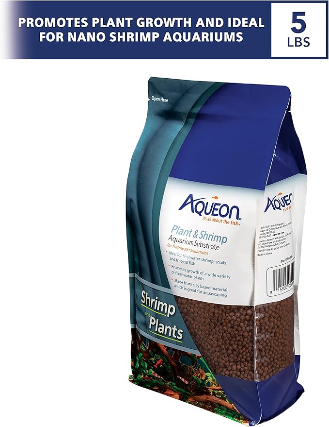 Aqueon Plant and Shrimp Aquarium Substrate, Aqua Soil for Fish Tanks, 5 Pounds, 3 Count